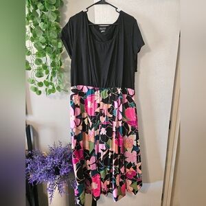 City Chic Black Floral Women's Dress